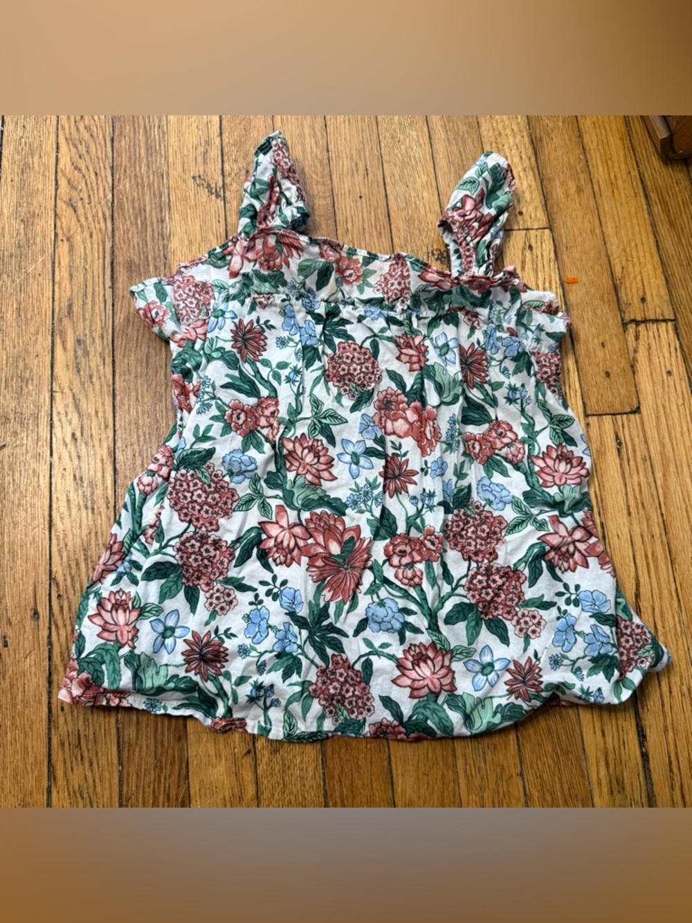 JANIE and JACK Toddler Girls’ Floral Ruffle Button-Down Tank - Size 2T